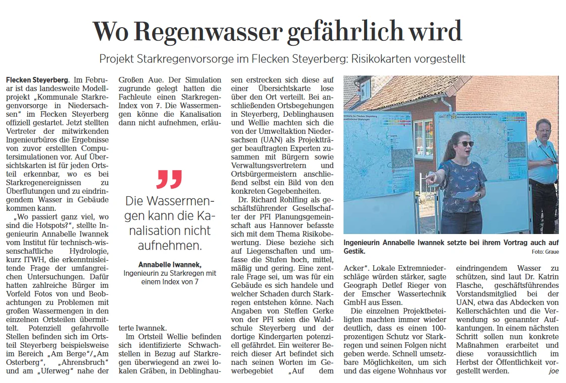 Zeitungsausschnitt Orsbegehung Steyerberg