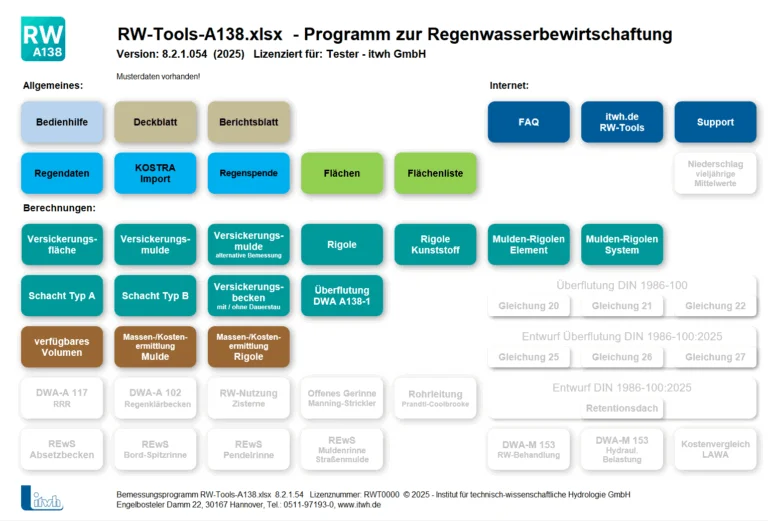 RW-Tools-A138.xlsx Startbildschirm