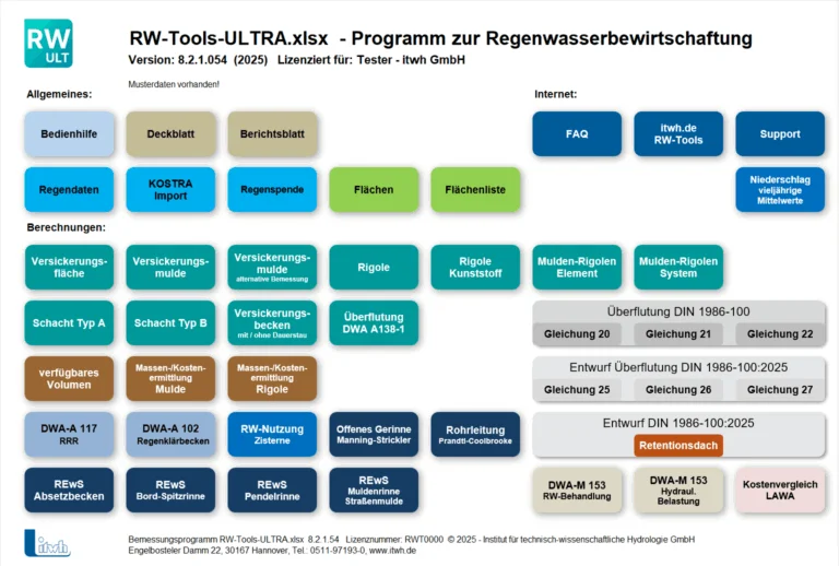 RW-Tools-ULTRA.xlsx Startbildschirm